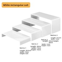 Ensemble de 4 supports à dessert en acrylique durables et écologiques, plateau à pâtisserie blanc, plateau à gâteau, plateau pour banquet, plateau pour pause thé, plateau de service pour buffet froid