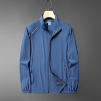 UPF50 + hommes décontracté été veste respirant élastique monocouche enveloppé coupe-vent col montant Protection solaire
