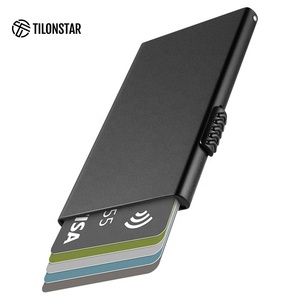 TILONSTAR TVC300 Design personnalisé Logo léger en aluminium antivol Porte-cartes RFID Porte-cartes pop-up d'affaires en aluminium - Product Image 3