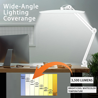 Lampe de Bureau LED à Pince pour Ongles 2028, Protectrice des Yeux, 38W 3500 Lumens, pour Salon, Maison, Étude, Bureau et Établi – Fournitures de Manucure pour Techniciennes des Ongles