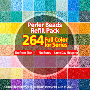 ลูกปัดฟิวส์ขนาดเล็ก 2.6 มม. 264 สี สำหรับงานศิลปะไมโครพิกเซล DIY ชุดขยาย 1000 ชิ้น - Product Image 1