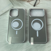 Coque de téléphone magnétique à rainures 2-en-1 en TPU+PC, étanche et antichoc, coque vierge DIY pour les séries de téléphones 18/17/16/15