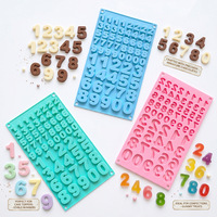 HY Schokoladenformen Buchstaben Zahlen Silikonform für Desserts Kuchendekoration Cupcake-Topper Backzubehör