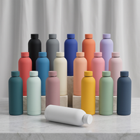 Bouteille d'eau moderne en acier inoxydable gris avec couvercle en bambou, anti-fuite, réutilisable, grande capacité, gourde de sport pour le bureau et l'école
