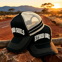 Casquette Trucker de Luxe 5 Panneaux Style Split OEM ODM avec Broderie 3D Épaisse Personnalisée sur le Devant et Dos en Maille Haute Densité pour l'Extérieur