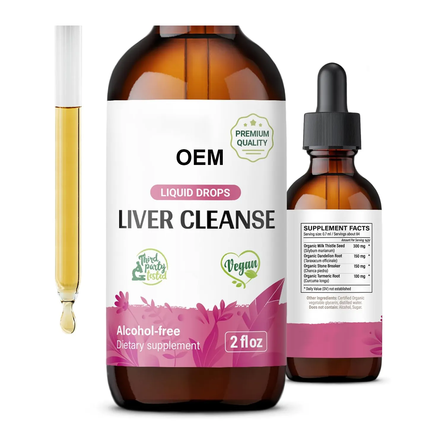 OEM Best Selling Products 2023 Natural Liver Cleanse e Detox Suplemento Milk Thistle Líquido Gotas para Adultos