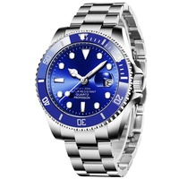 Montres automatiques personnalisées pour hommes, montre automatique de luxe de haute qualité, montre de plongée mécanique étanche pour hommes