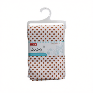 Tessuto a pois Iln 100x150 cm bianco con pois marroni per progetti di artigianato e cucito - Product Image 2