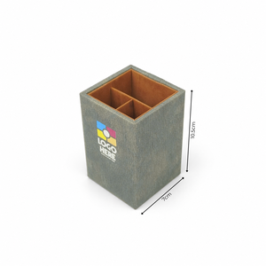 Custom Logo Premium PU Leather Desktop Pen Holder Multi Compartment Office <b>Desk</b> <b>Organizer</b> Corporate Gift OEM ODM Manufacturer - Product Image 5