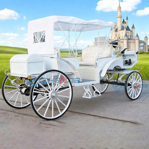 Chariot Électrique Tout Blanc pour Chevaux, Véhicule à Roues pour Visites en Plein Air et Mariages, Double Fonction Tiré par des Chevaux, à Vendre - Product Image 3