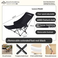 Chaise pliante portable extra-large et extra-large avec dossier réglable en quatre positions, rembourrée, en tissu Oxford, idéale pour le camping
