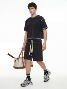 Camiseta de Manga Corta para Hombre, Estilo Vintage, Corte Cuadrado, Tejido Grueso de 285g, con Efecto Desgastado y Salpicaduras de Pintura - Product Image 2