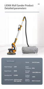 <span class=keywords><strong>Levigatrice</strong></span> da Muro Portatile Elettrica con Doppia Lampada e Asta Lunga 220V, Lucidatrice <span class=keywords><strong>per</strong></span> Uso Industriale con <span class=keywords><strong>Carta</strong></span> <span class=keywords><strong>Vetrata</strong></span> <span class=keywords><strong>per</strong></span> Stucco - Product Image 4