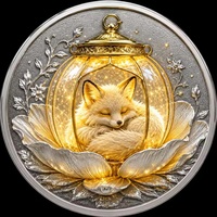 Pièce de monnaie commémorative en cuivre fin plaqué argent de 1 oz, animaux fantastiques, relief 3D, pièce de monnaie en métal de collection