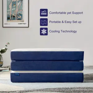 Matelas pliable confortable en mousse à mémoire de forme Lit pliable de 3 pouces