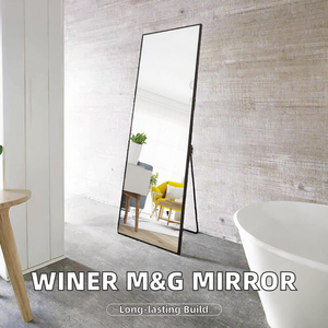 Nhà máy cung cấp thanh lịch đầy đủ chiều dài mặc quần áo miễn phí đứng rõ ràng phản ánh HD shatterproof Glass kim loại khung xách tay dài gương - Product Image 5