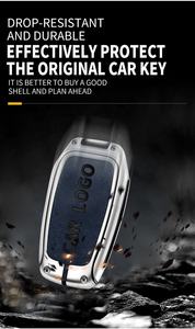 カスタマイズ可能 車のロゴ入り レザーキーケースカバー 人気製品 金属製カーキー 亜鉛合金 キーホルダー付き トヨタ車適合 - Product Image 3