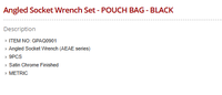 TOPTUL Jeu de clés à douille coudées de qualité supérieure avec sac pochette Surface métrique noire polie Support OEM