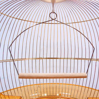 Nouveau Style Fantaisie Cages à Oiseaux En Métal Assemblée Rond D'or Léger Parrot Canaries Oiseaux Cage Maison pour Vente