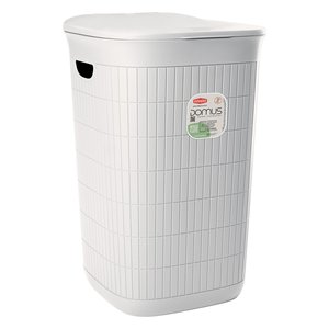 Porta biancheria <b>plastica</b> riciclata (50Lt) DOMUS HOME COLLECTION Bianco 90200 - Product Image 1