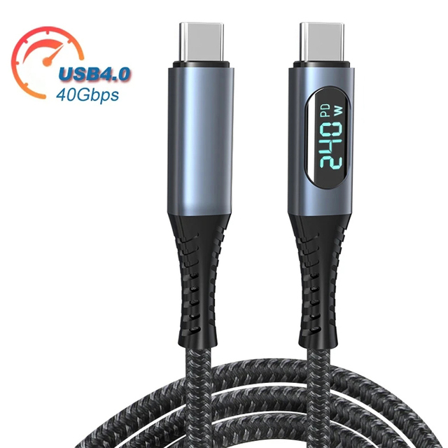 USB C Cable 240W USB4.0 40Gbps 8K@60Hz Fast Charging PD Cable for MacBook Air iPad Pro TB4 S22 USBC Type C Charge Data Line