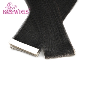 KSWIGS Venta al por mayor directa de fábrica, extensiones de cabello humano virgen 100% con cinta adhesiva, cabello con trama de piel para distribuidores - Product Image 3