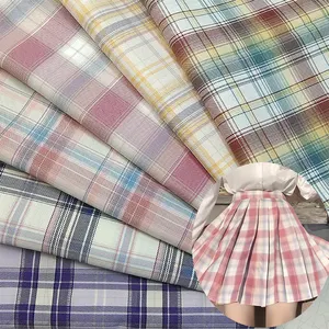 Ponto barato natal roupas vantagem 100% poliéster fio dyed xadrez vestuário tecido