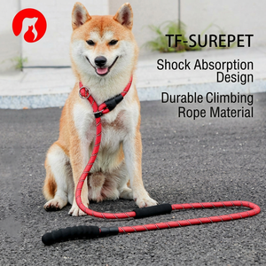 Heavy Duty Reflective Nylon Slip Lead <b>Dog</b> <b>Leash</b> Integrated P-Chain Training with Reflective Thread 1.5M/2.6M Extended - Product Image 4