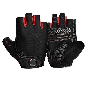 Gants de moto respirants à doigts entiers avec rembourrage en gel antidérapant |   Gants de sport unisexes en cuir coupe-vent pour la salle de sport et les activités de plein air - Product Image 1