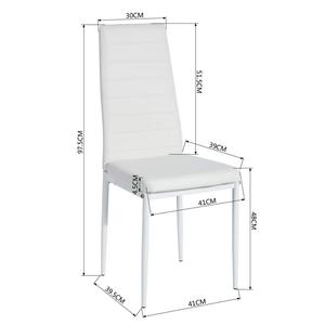 Ensembles <span class=keywords><strong>de</strong></span> table à manger bon marché d'usine Table à manger en verre 7 pièces avec structure en métal <span class=keywords><strong>6</strong></span> chaises en PVC souple couleur classique <span class=keywords><strong>noir</strong></span> <span class=keywords><strong>et</strong></span> <span class=keywords><strong>blanc</strong></span> - Product Image 6