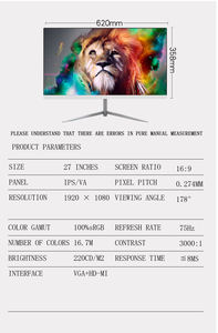 Meilleure qualité led 18 19 <span class=keywords><strong>pouces</strong></span> 21.5 24 27 <span class=keywords><strong>29</strong></span> 32 34 OEM ODM pc écran moniteur 1080P plat moniteurs de jeu - Product Image 6