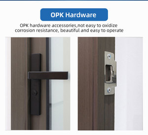 Puerta abatible corrediza de aluminio de estilo moderno de alta calidad de Eloyd, puerta de baño Exterior impermeable <span class=keywords><strong>para</strong></span> vidrio de restaurante - Product Image 5