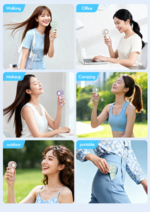 휴대용 미니 핸드헬드 USB 쿨링 팬 고속 강풍 접이식 플라스틱 가정 및 야외용 영어 설명 - Product Image 5