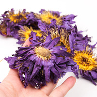 Têtes de fleurs séchées naturelles brutes, parfumées, à base de plantes, fleurs de lotus bleues séchées pour le thé Lan Lian Hua