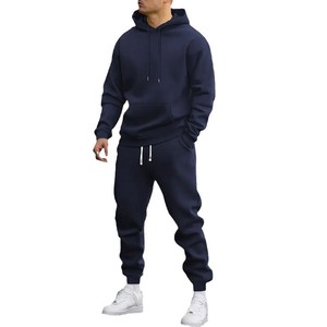 Ensemble de survêtements décontractés pour hommes, coupe classique, couleur unie, automne, avec logo personnalisé, fermeture à cordon, 2 pièces, en molleton technique, pour la gym et le <span class=keywords><strong>jogging</strong></span>, <span class=keywords><strong>100</strong></span> % <span class=keywords><strong>coton</strong></span> - Product Image 5