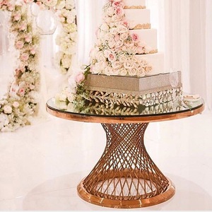 Vàng hiện đại thép không gỉ và Glass Top bàn ăn cho đám cưới ngoài trời khách sạn sử dụng 1 Piece đồ nội thất carton - Product Image 3