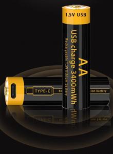 AA Bất Dung Lượng Cao 3400MAh Có Thể Sạc Lại Pin Cho Đồ Chơi Bàn Phím Chuột Không Dây Lâu Dài 1.5V USB Pin - Product Image 3