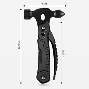 Herramienta Táctica Multiusos 12 en 1 para Exteriores, Martillo de Seguridad de Aluminio para Camping, Senderismo y Supervivencia, Color Negro, Marca Personalizada, Venta al Por Mayor - Product Image 3