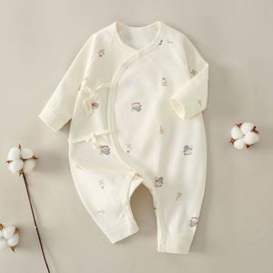 Vêtements pour bébés nouveau-nés, garçons et filles, en coton, manches courtes, barboteuse pour bébé, col rabattu, barboteuse pour bébé, 0-3 mois - Product Image 3