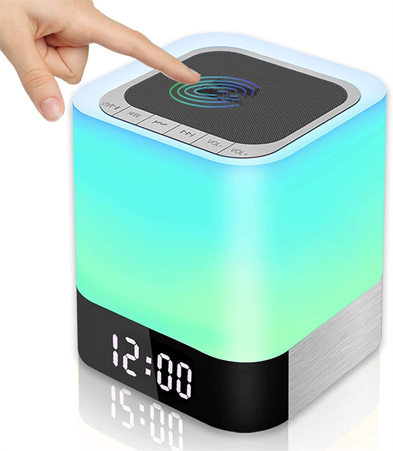 Music Box Touch Lamp Bluetooth Speaker Colorful RGB Light Mini Wireless Smart Alarm Clock OEM