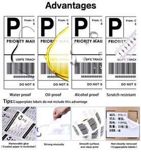 Vente en gros 50x100mm 750 pièces code à barres adresse bijoux Logo étiquettes vêtements étiquette de prix Compatible avec Zebra imprimante autocollant Machine - Product Image 5