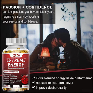 Suplemen Kapsul Energi Ekstrem <span class=keywords><strong>Guarana</strong></span> Ginseng Merah Kafein Horny Goat Weed L-arginine Maca untuk Dewasa 60 Kapsul - Product Image 3