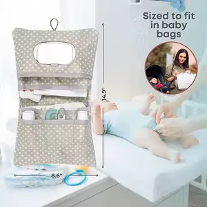 OEM Daily Use Casual Baby Nappy Bag Hanging Polyester Bag With Changing Mat