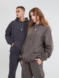 Wholesale Pullover Heavyweight 100% Cotton <b>Hoodie</b> <b>Men</b> Custom Embroidery Logo 500 Gsm Bulk Blank French Terry Oversized Hoodies - Product Image 2