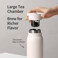 Thermos de Noël portable avec infuseur à thé magnétique en acier inoxydable 316, gravure personnalisée en gros, bouteille isotherme de luxe pour le bien-être d'entreprise