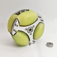 Roue omnidirectionnelle 100 mm 14182 à double rangée en alliage d'aluminium avec roulement 698ZZ pour robot omnidirectionnel et convoyeur AGV