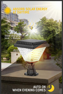 Plusieurs couleurs de lumière Panneau <span class=keywords><strong>photovoltaïque</strong></span> carré 1.2AH Capacité de la batterie <span class=keywords><strong>Lampe</strong></span> de pelouse solaire à LED extérieure <span class=keywords><strong>Lampe</strong></span> de pilier - Product Image 5