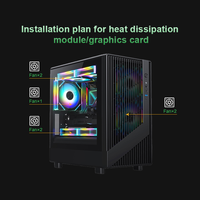Casing PC Compact M ATX ITX 348mm, Muat GPU 305mm, Kaca Temper, 1 HDD, 1 SSD, USB 3.0, Panel I/O Depan