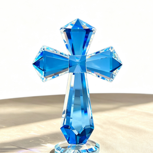Figurine en cristal transparent en forme de croix, vente en gros d'usine, gravure personnalisée, ornement en cristal en forme de croix, cadeau religieux chrétien, baptême - Product Image 2
