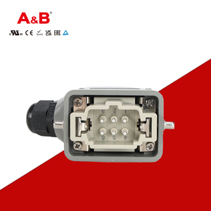 Connecteurs de câblage industriels robustes A&<span class=keywords><strong>B</strong></span> <span class=keywords><strong>16A</strong></span> en cuivre, étanches IP65, en acier inoxydable, 500V, 6 broches, mâle-femelle, à visser - Product Image 4